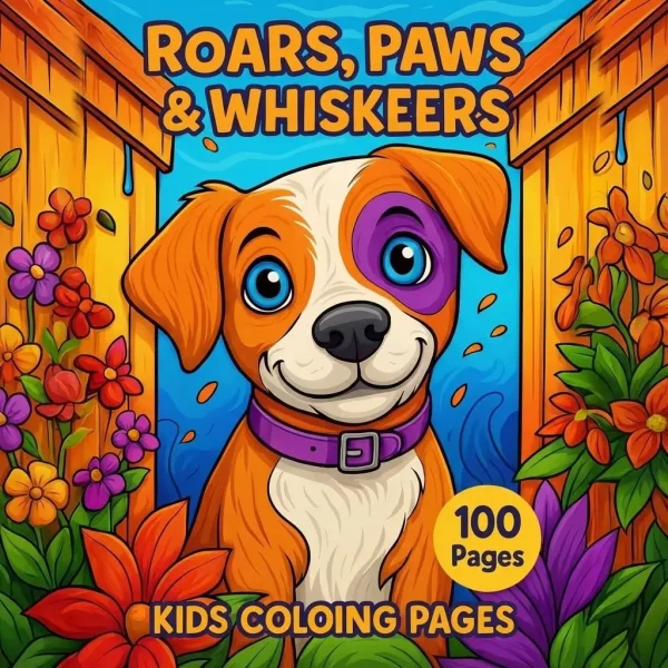 Roars, Paws & Whiskers - 100 Kids Coloring Pages